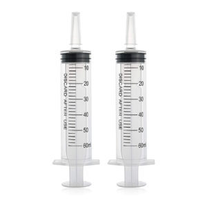 Jeringa 3 cuerpos 60 ml. Cono largo alimentación