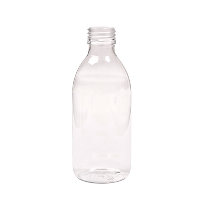 Botella vidrio transparente 250 ml con tapón