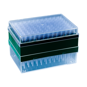 Punta 1000µl tipo Eppendorf. Color azul. Rack 96 puntas