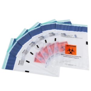 Bolsa Canguro para Transporte de muestras y cierre  de seguridad Tamper Evident herméticas