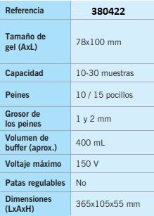 cubeta electroforesis 400 ml 380422