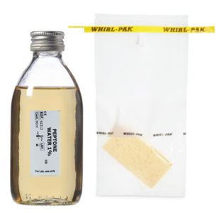 agua peptonada 25 ml + esponja