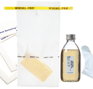 25 ml Agua Peptonada + Esponja estéril en bolsa + Plantilla + Guantes